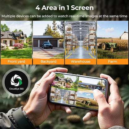 VOOPEAK Trail Camera 2 Pack, 4G LTE Cellular Trail Camera with Built-in SIM Card 2.5K HD Live Streaming Solar Panel 4 Area in 1 Screen Night Vision Motion Activated Game Camera for Hunting & Outdoor