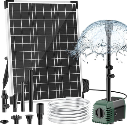 NFESOLAR 20W Solar Fountain Pump - 160GPH Solar Powered Water Pump with Adjustable Flow & 16.4FT Cord for Garden, Pond, and Bird Bath