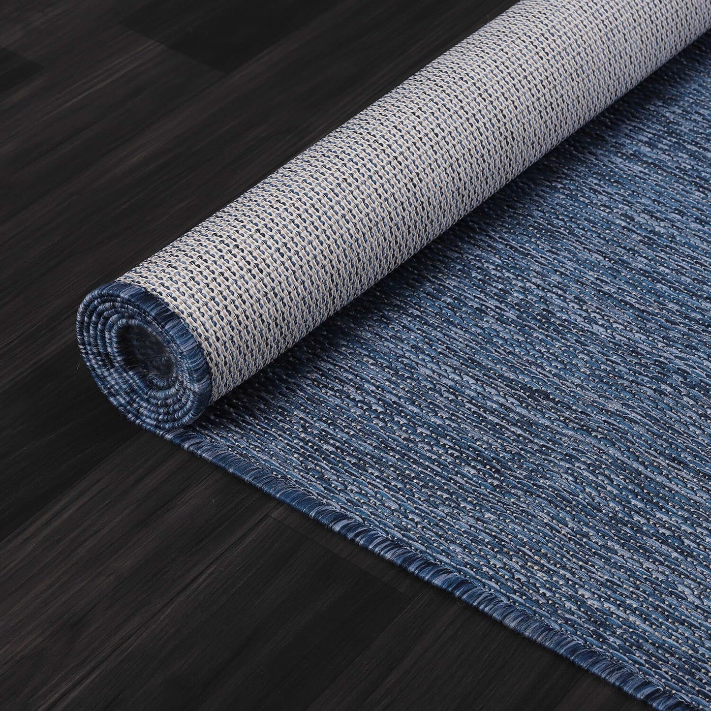 Beverly Rug Indoor Outdoor Rug 9x12, Washable Outside Carpet for Patio, Deck, Porch, Solid Modern Area Rug, Water Resistant, Azure Blue