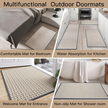 Regine Switzerland Door Mat - 17"x30" Indoor Entrance Mat | Dirt Resistant, Non-Slip, Washable Gray