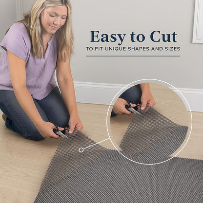 Veken Non-Slip Rug Pad Gripper - 5x7 Ft Thick Dark Grey Mat for Hardwood & Tile Floors