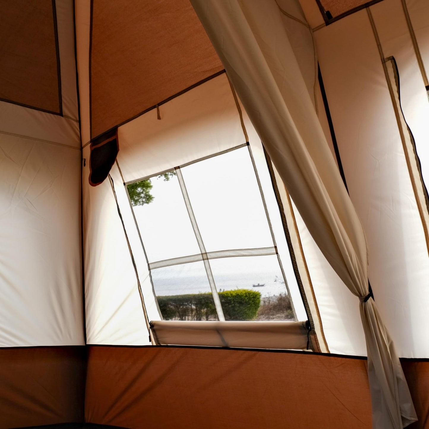 KTT Large Tent 8-10 Person,Family Cabin Tents,2 Rooms,2 Doors and 4 Windows with Mesh,Straight Wall,Waterproof,Double Layer,Big Tents for Outdoor,Picnic,Camping,Family Gathering(Brown)