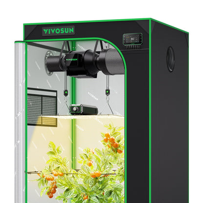 VIVOSUN Smart Grow Tent Kit 2.7 × 2.7ft WiFi-Integrated Automatic Complete Grow System with Full Spectrum LED Grow Light 150W, Efficient Ventilation System with GrowHub E42A+ Controller