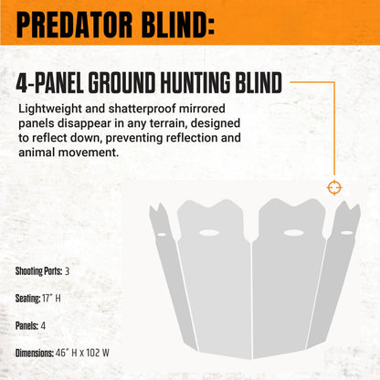 Summit Outdoors GhostBlind Predator Hunting Ground Blind 4-Panel Reflective Hunting Blind