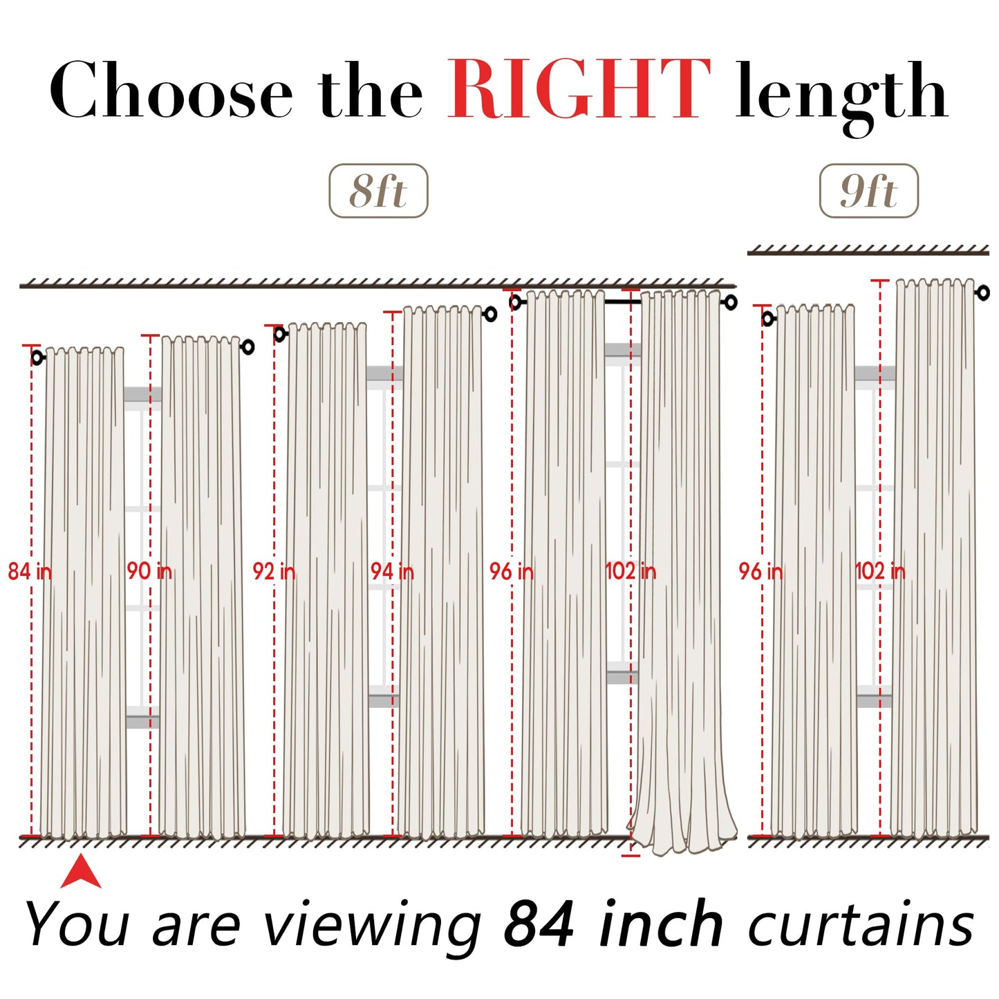 XTMYI Linen Cotton Farmhouse Curtains for Living Room Bedroom 84 Inches Long Two Sheer Hook Belt Pleated Back Tab Birch Off White Ivory Neutral Boho Sour Cream Curtain Drapes 84 Length 2 Panels Set
