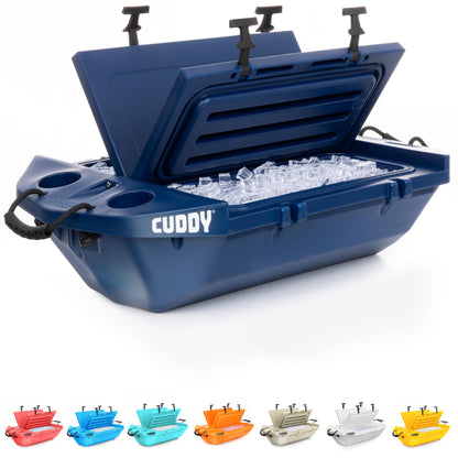 Cuddy Floating Cooler and Dry Storage Vessel – 40QT – Amphibious Hard Shell Design - Multiple Color Options