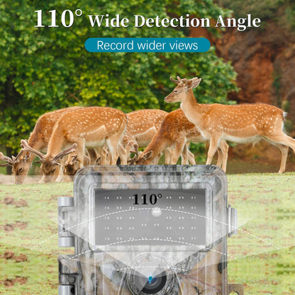 Acuxiaza 2 Pack Trail Camera 64MP 1296P Game Camera with 940nm No Glow Night Vision Fast 0.3s Trigger Speed Motion Activated IP66 Waterproof for Wildlife Cam, Hunting, H.264 MP4 Video