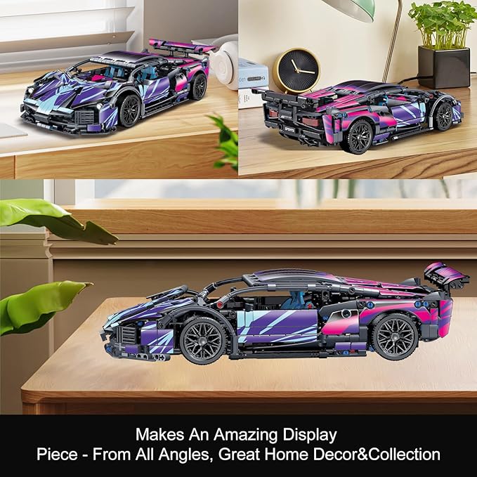 1329 Piece Sports Car Building Blocks Toys Boys or Adults Kits 1:14 Race Car Model Building Set Adult Collectible Model Cars Set to Build STEM Super Cars Sets for Boys Girls Age 6-12 8-14