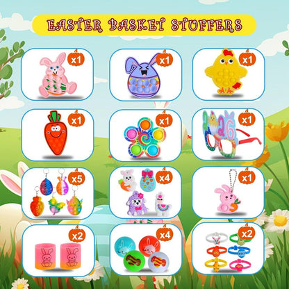 600 Pcs Easter Basket Stuffers for Kids Party Favors,Easter Fillers,Fidget Toys,Bulk Easter Toys,Stocking Stuffers Birthday Gifts,Carnival Treasure Classroom Prizes Box,Pinata Fillers,Easter Egg Hunt