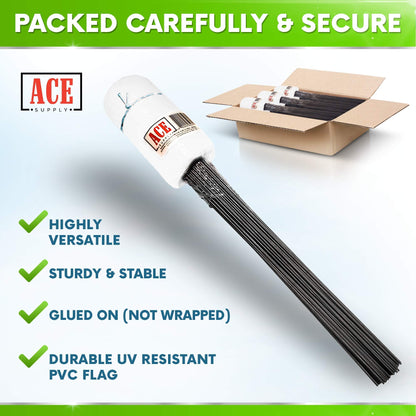 White Marking Flags 1000 Pack - 4x5x21 Inch White Flags for Yard - Markers For Lawn, Irrigation, Landscaping, Survey & Sprinkler Head Marking