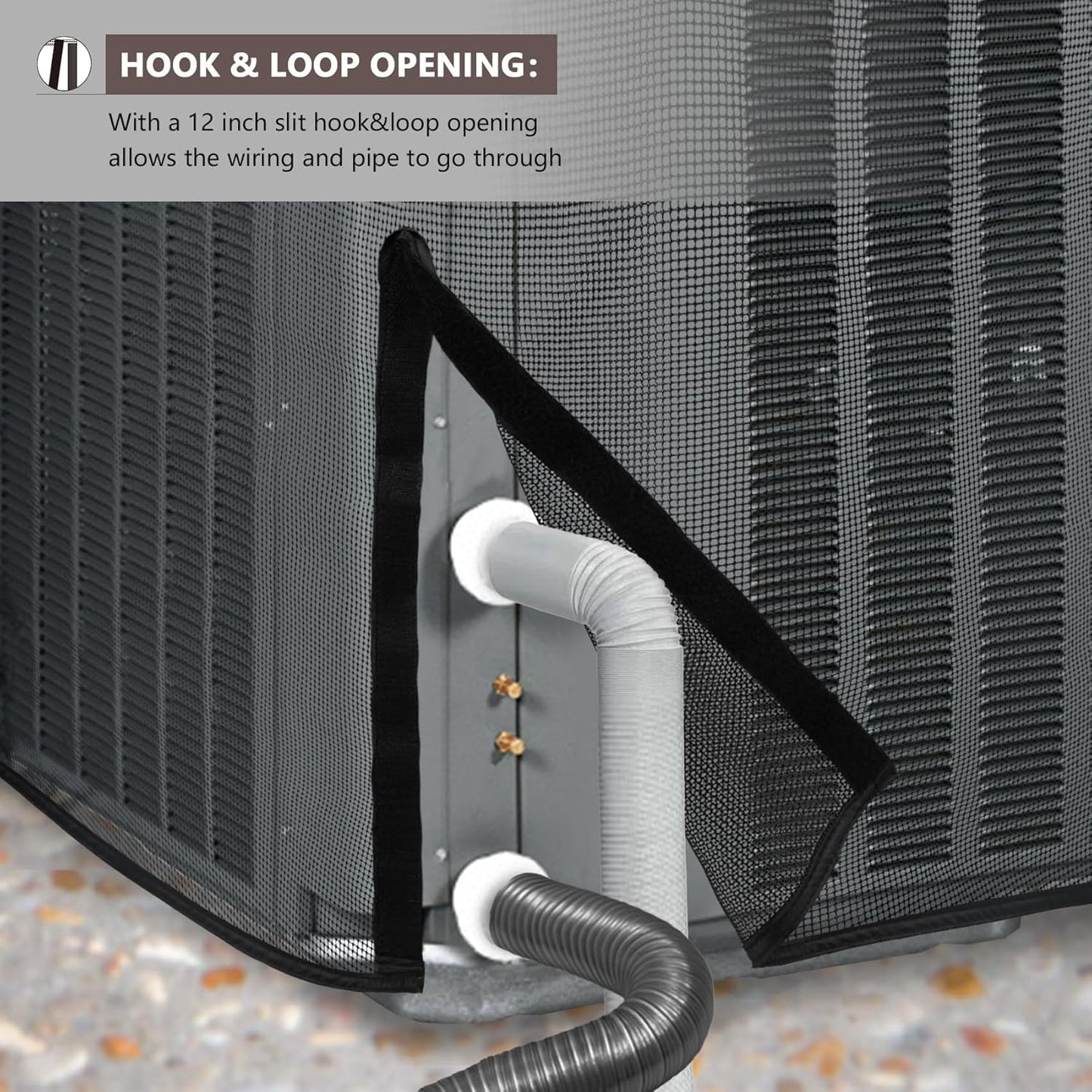 ULTCOVER Air Conditioner Defender Cover - 2 in 1 Full Mesh & Waterproof Fabric | 30W x 30D x 32H Inch, Black