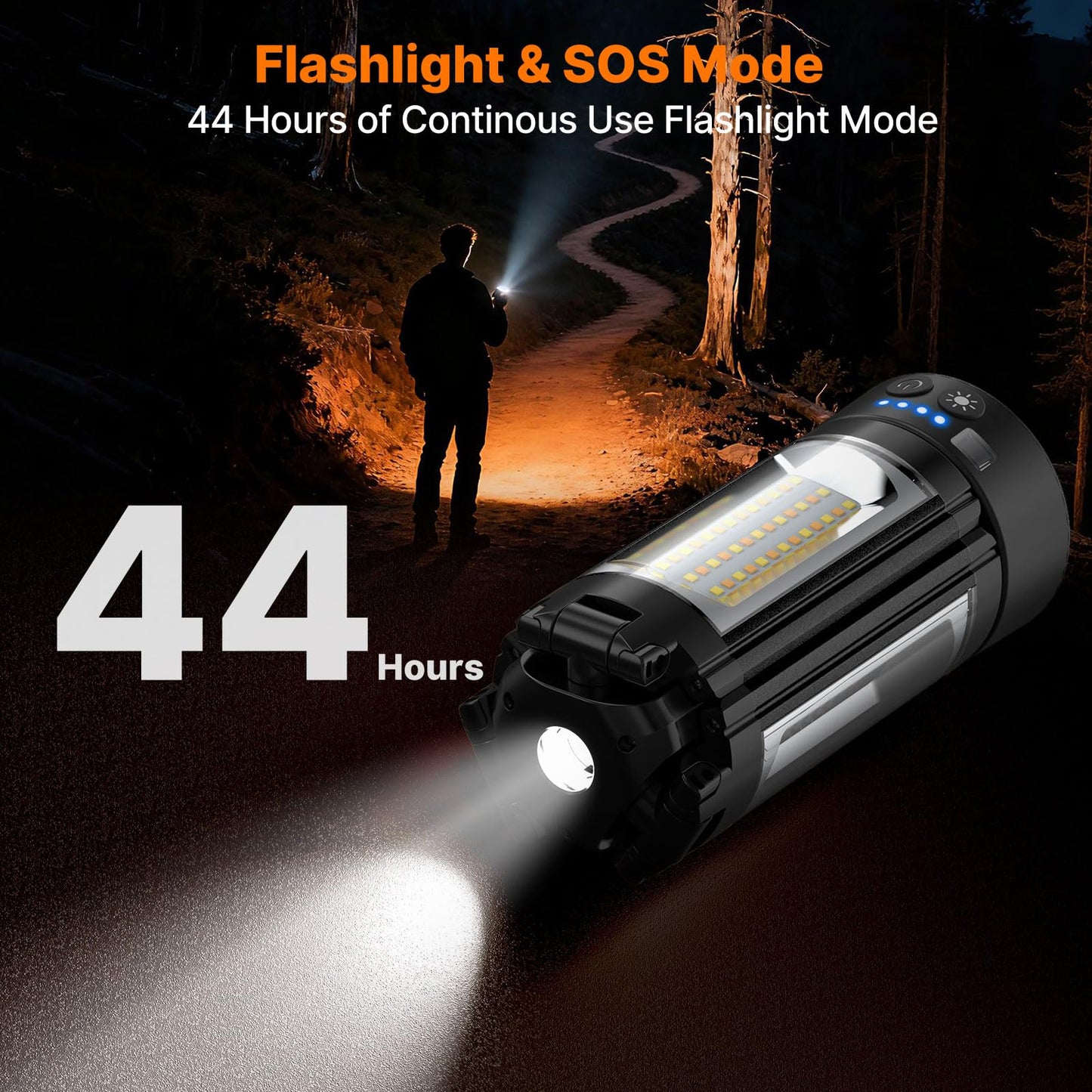 OGERY Camping Lights with Remote, 18000mAh Rechargeable Camping Lantern & LED Work Light, Detachable Tripod Stand up to 6.7 ft, 3 Lamp Heads for Camping Essentials & Emergency, Black
