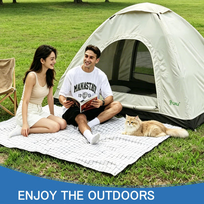 JEEFHO New Inflatable Frameless Foldable Tent. 210D Waterproof for Camping. Durable, Portable and Easy to Set up, Ideal for Hiking and Road Trips. with a Large-bore Manual Pump with Pressure Gauge