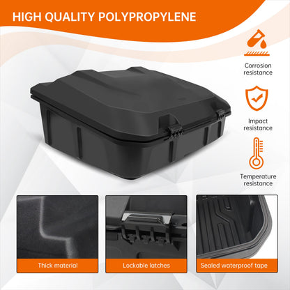 CUSAUTV 96L Rear Storage Cargo Box for Maverick R, Waterproof Bed Tool Rear Trunk Box Compatible with Can Am Maverick R X RS 2024+ Accessories Replace #715007182
