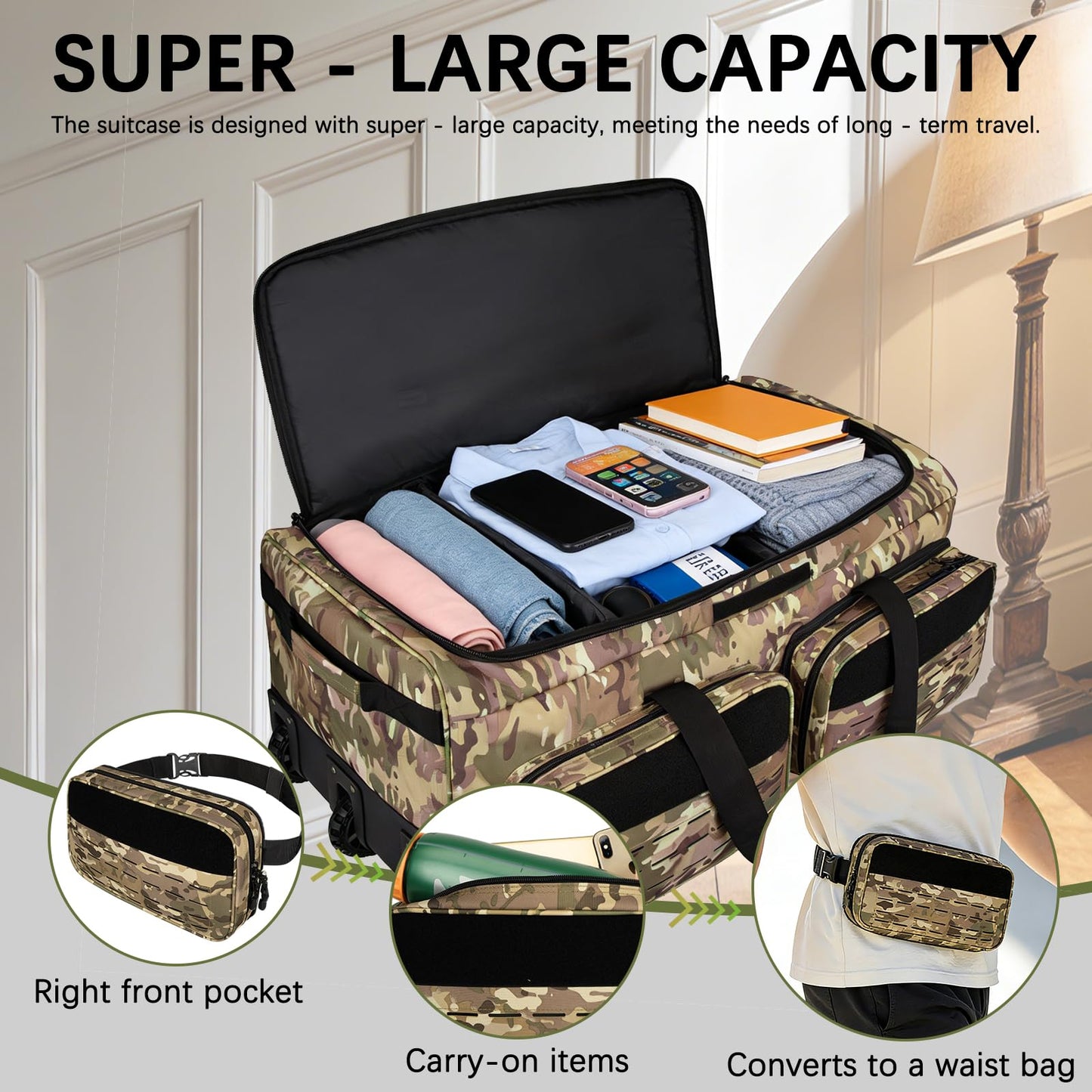 Rolling Duffle Bag with Wheels,120L Large Deployment Bag,Waterproof Military Duffle Bags for Tactical Military Deployment Camping