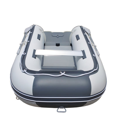 Newport 10ft 6in Newport Model Inflatable Dinghy Boat Transom Sport Tender - 5 Person - 15HP USCG Rated, White/Gray