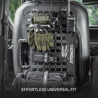 TACMOLLE Portable Rigid MOLLE Panel, Tactical Car Back Seat Organizer with Handle, Heavy Duty Car Storage Organizer for Modular Storage, Universal MOLLE Panels for Vehicles Car Truck Mount Rack