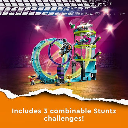 LEGO City Stuntz Ultimate Stunt Riders Challenge 60361 3in1 Stunts for 1 or 2 Player Action with 2 Flywheel-Powered Toy Motorcycles for Kids 2023 Set