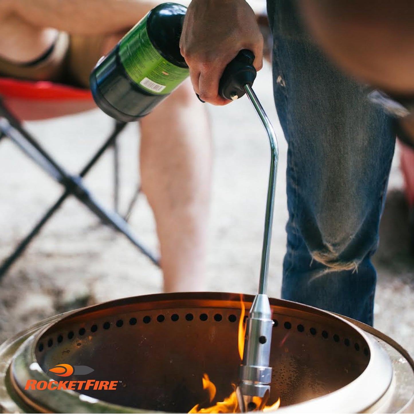 ROCKETFIRE Fire Starter Torch | Perfect Propane Torch Head, Grill Gun, Charcoal Torch | Compatible with Bernzomatic Propane & MAP/PRO Fuels | Tri-Flame Tip | Fuel NOT Included | Case Included | Black
