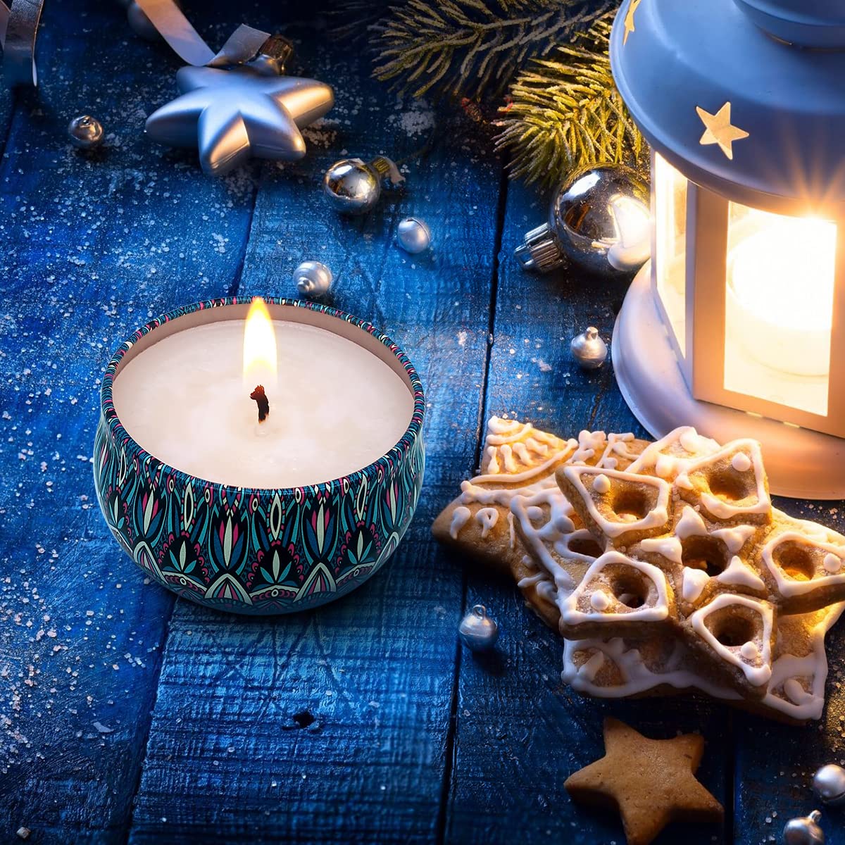Bohemian Scented Candle for Christmas Thanksgiving Housewarming Gift, Set of 9 2.2oz Aromatherapy Candle for Stress Relief, Bohemian Tin Candle
