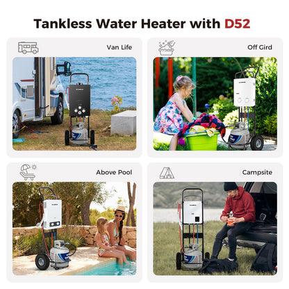 CAMPLUX Dolly Hand Cart for Portable Tankless Water Heaters, Mobile Hot Water Washing Station for Pet Grooming, Horse Stables