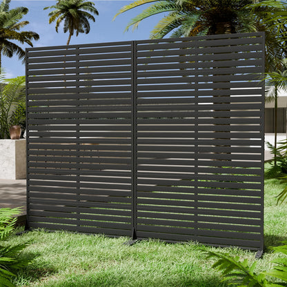 Trygoal Privacy Fence Screen with Stand 6 Panel 72" H×47" W HDPE Decorative Privacy Panels with Stand, Air Conditioner Fence Panels, Privacy Screen for Outdoor Backyard, Balcony, Pool