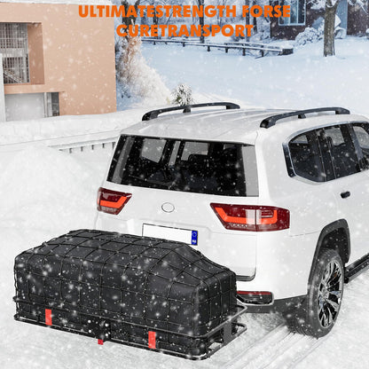 Garvee 70" x 30" x 6", Hitch Cargo Carrier, 500 Lbs Capacity with Ratchet Straps & Cargo Bag, Folding Hitch Mount Cargo Carrier Basket with Hitch Lock for 2" Receiver, Fit for SUVs