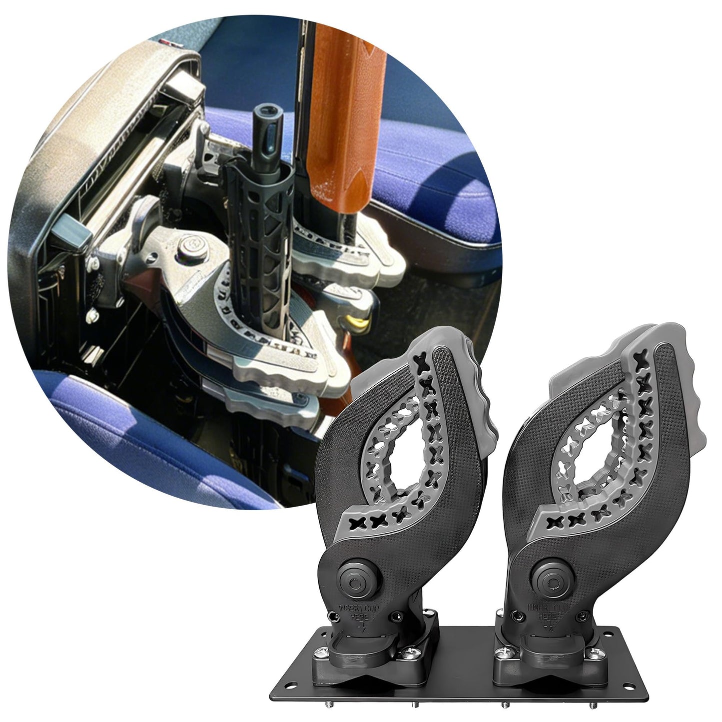 Gun Rack Compatible with Can Am Defender, ATV Gun Holder, Gun Clamp, Gun Grips, Gun Mount