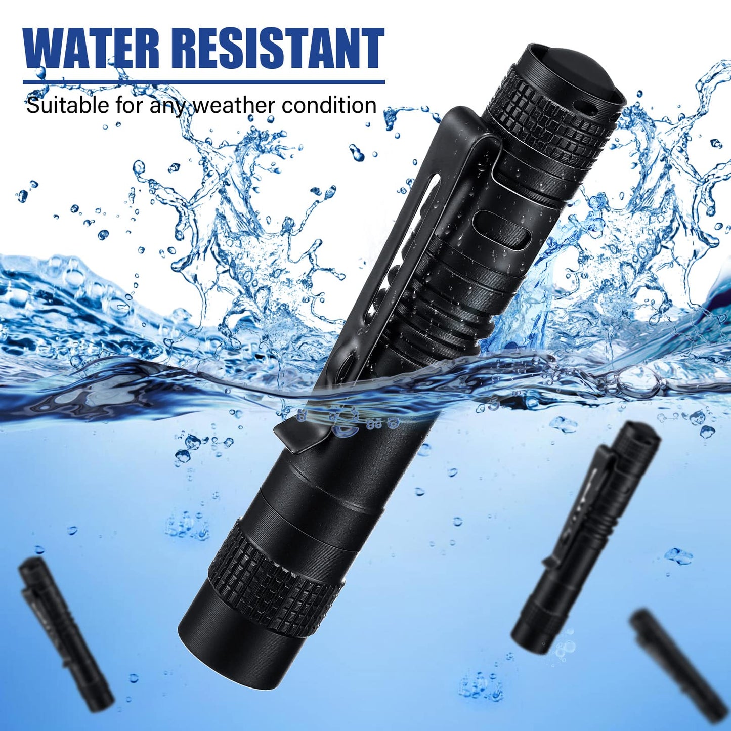 Zhengmy 100 Pcs Pocket Flashlight - Father's Day Gifts LED Compact Flashlight Bulk Mini EDC Pen Light with Removable Clip for Home, Outdoor, Camping, Emergency, Battery Not Included