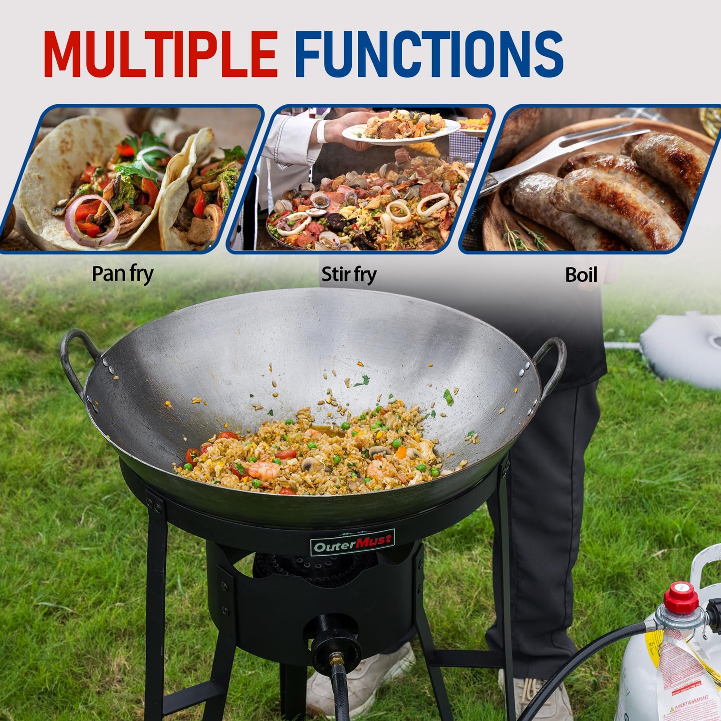 OuterMust Outdoor Cooker With Wok Wok Station