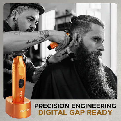 Cocco Hyper Veloce Pro Trimmer, Digital Gap Graphene Blade Edger, High-Torque Brushless BLDC Motor, Cordless, All-Metal Design, Lithium-Ion Battery, Charging Base Included, Orange