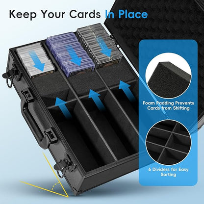 ANNLOV Toploader Storage Box for 3x4 35pt Rigid Cards Holds 600+ Toploaders Sports Card Storage Case Organizer Trading Card Storage Box with Lock