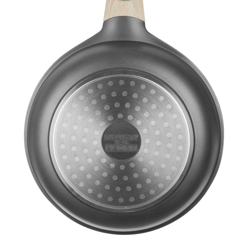 KASANOVA 12-pcs cookware set Nonstick, Induction pots and pans, Aluminum pans for cooking with glass lids, kitchen tool and pan protectors, PFOA-free (12 piece)