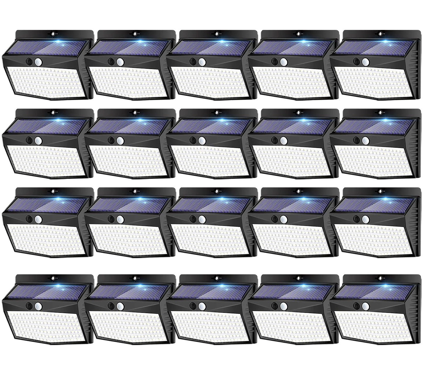 Peasur 20 Packs Solar Outdoor Lights Motion Sensor Solar Security Light Waterproof with 3 Lighting Modes Solar Powered Wall Lights Outside for Garden Fence Yard