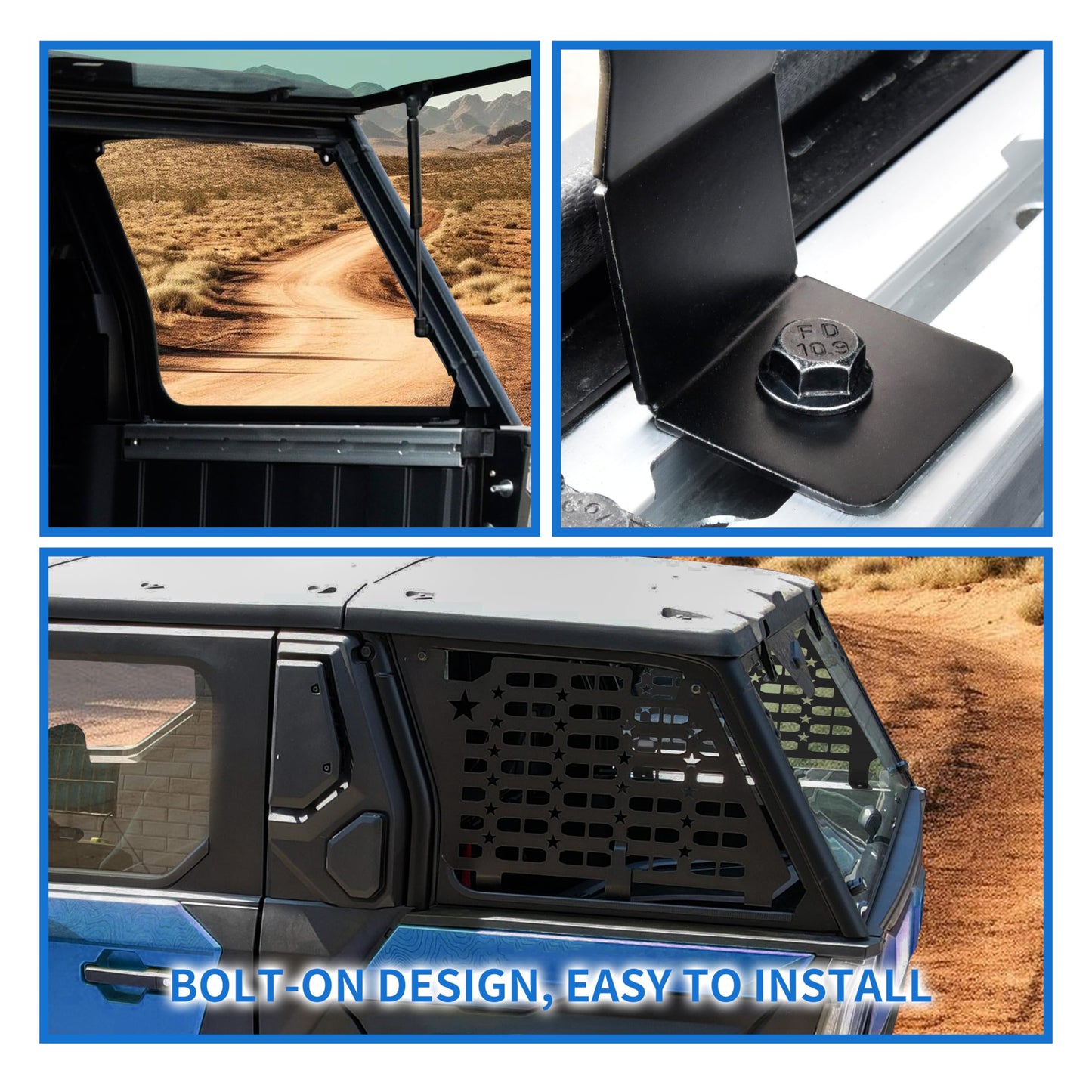 SLORIMOD Rear Side Window Molle Panels for Polaris XPEDITION ADV/ ADV5 24-25, Aluminum Rear Windows Protective Decoration for Polaris XPEDITION ADV/ ADV5 2024-2025 Accessories