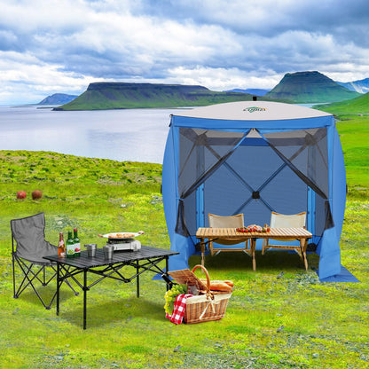 COBIZI 6x6 FT Pop up Gazebo Tent, Screen Tent with Sidewalls, Waterproof Portable Outdoor Small Screen Tents Sun Shelter, Carpas para Patio for Outdoor Camping, Backyard and Garden, Blue