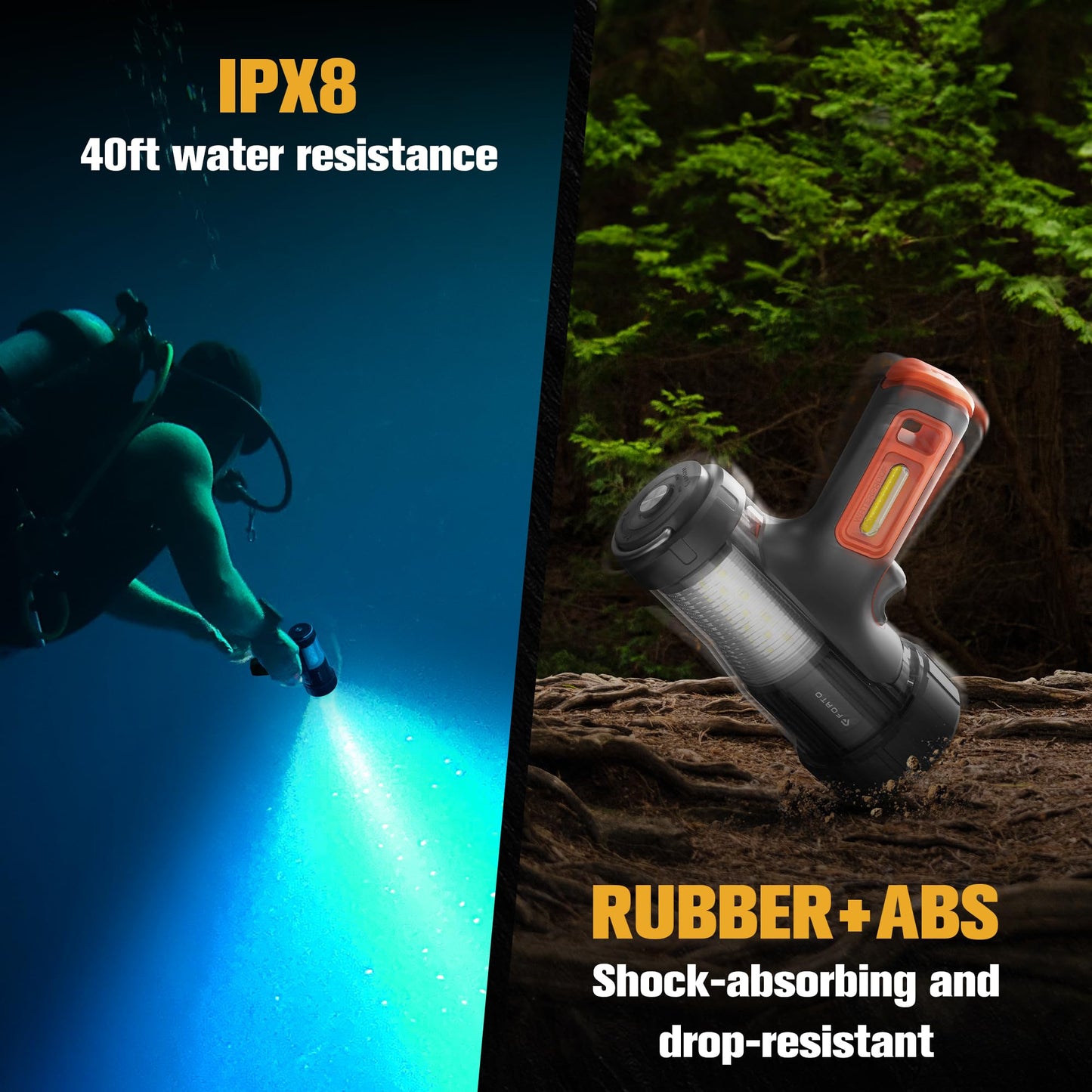 5000 Lumens and 3000 Lumens Spotlight, High Lumens, for Hiking, Emergency, Camping, Hunting