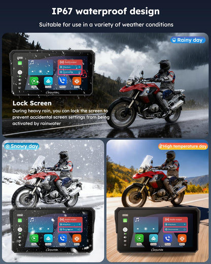 Carpuride W602BSPRO for BMW Motorcycle Carplay & Android Auto 6.25" IP67 Waterproof Car Play Moto GPS Navigation Screen with Dual Bluetooth, Data Reading, OTA, Wonder Control, TPMS, Compass, Barometer