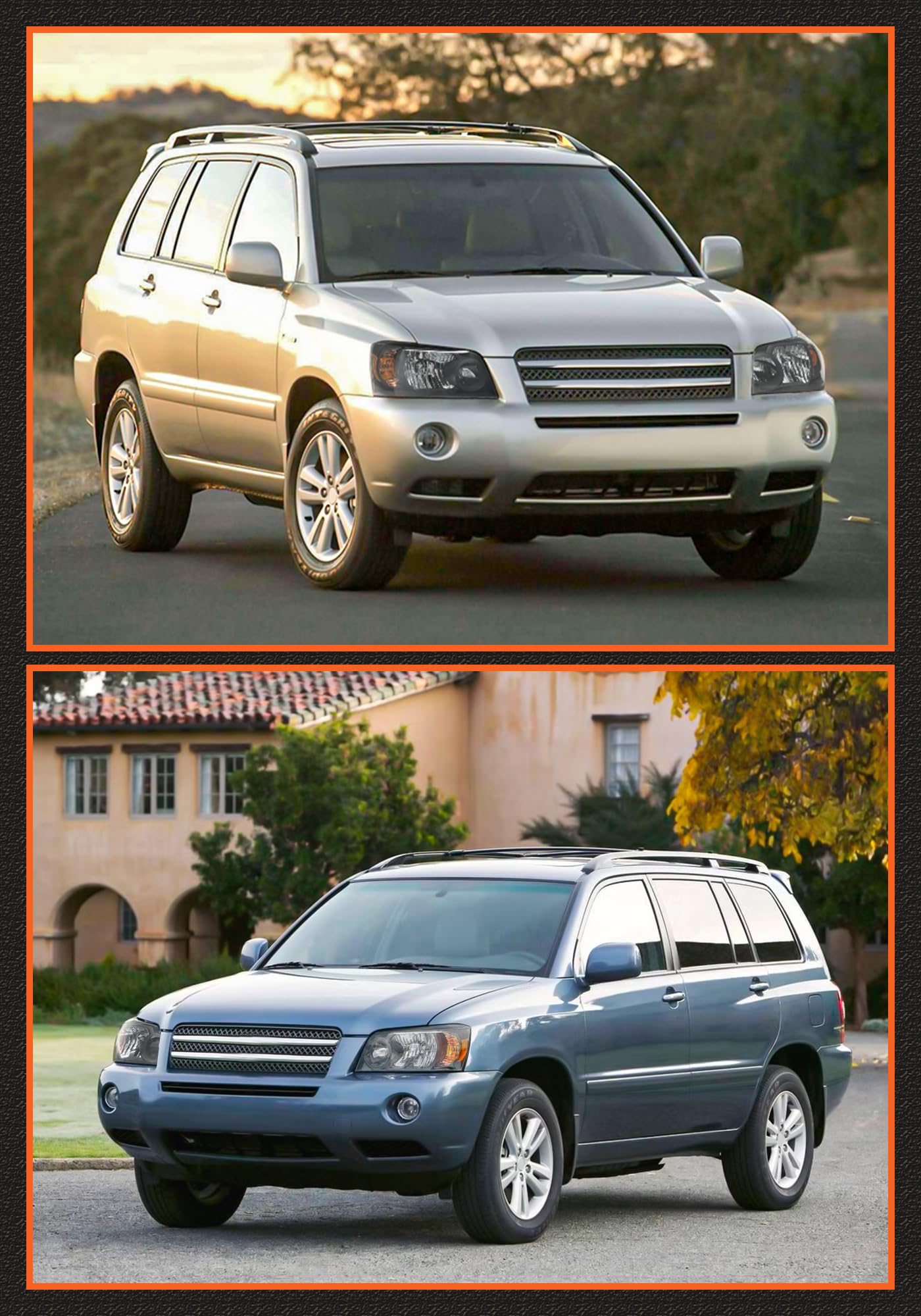 AXLAHA Headlight Assembly for Toyota Highlander 2004 2005 2006 2007 Headlight Black Housing Amber Reflector Headlamp Replacement Pair Left and Right