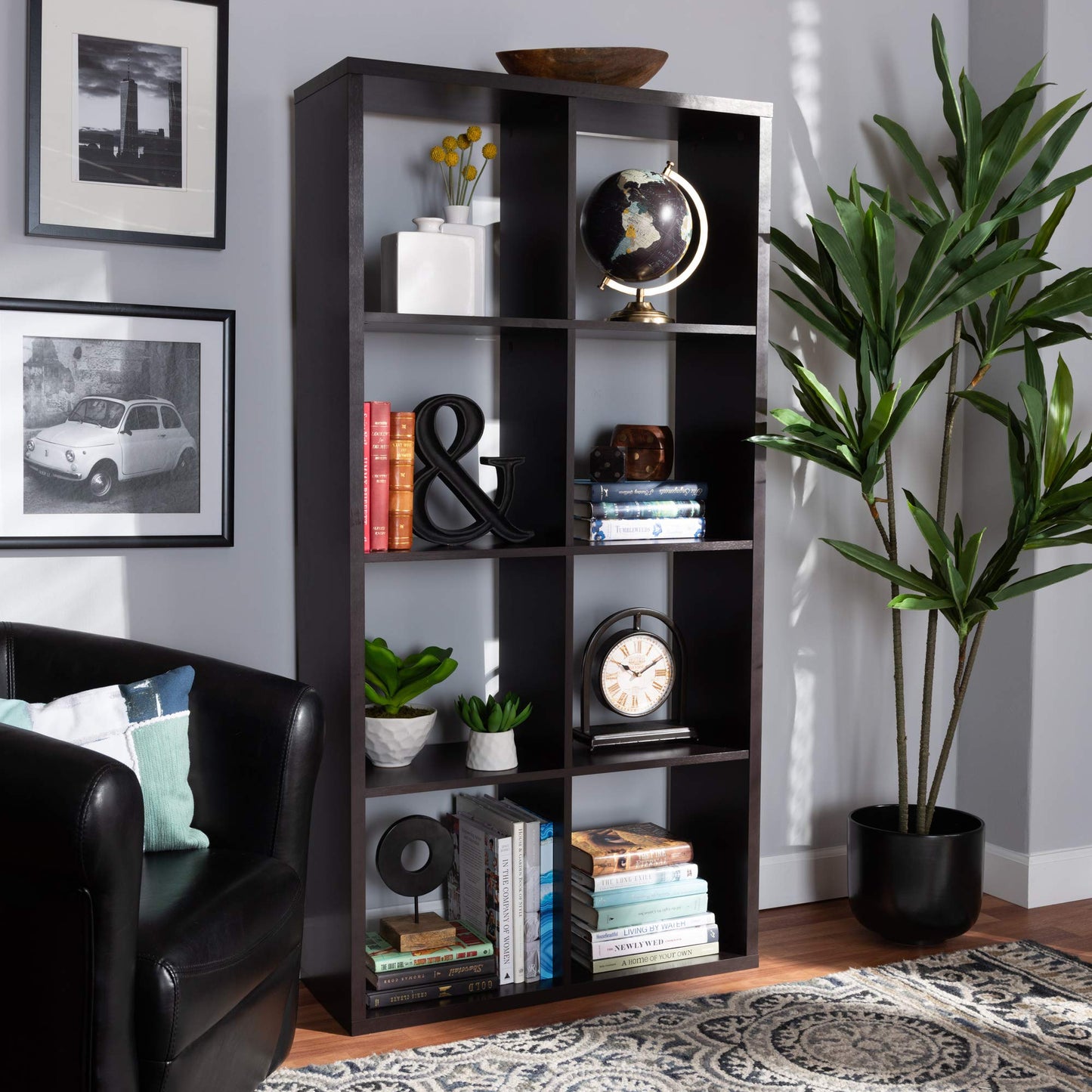 Baxton Studio Multipurpose Shelving and Cabinets, One Size, Dark Brown
