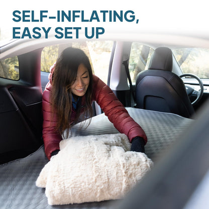 Lost Horizon Air & Foam Camping Mattress for Tesla, Self Inflating Sleeping Pad with Air Pump, 4.5" Thick, R-Value 13, Model Y