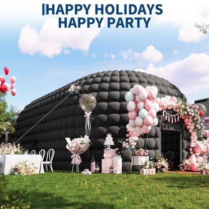 42x23.2x14.8 Ft Inflatable Nightclub, Inflatable Party Tent for Adults with Door & 3 Windows, Portable Blow Up Night Club Tent for Music Festivals, Weddings, Raves, Corporate Events, Black
