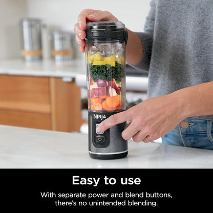 Ninja Blast Portable Blender - Cordless 18oz Personal Blender for Shakes & Smoothies | BPA Free, Leakproof Lid, USB-C Rechargeable, Navy/Silver