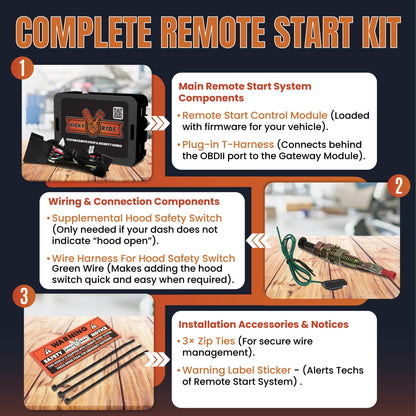 Kicky Ride Plug-in Remote Start Kit – Start from Your Factory Fob – Some Ford, Lincoln Vehicles – F-150, F-250/350, Edge, Ranger, Bronco Sport, MKZ & More! – Extend Runtime - Check CAR Compatibility