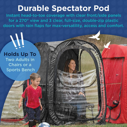 WeatherPod® Pop-Up Sports Tent 1-2 Person – Instant Setup MyPod™ Original Shark Tank All-Weather Pod Shelter for Outdoor Sports, Rain, Wind & Cold (Royal Blue, 46" L x 46" W x 59" H)