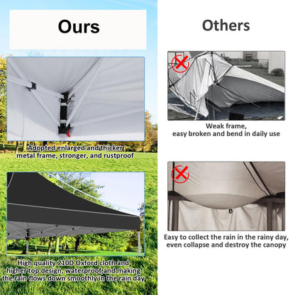 COBIZI Canopy 10x20 Pop Up Canopy Tent with 6 Sidewalls, Waterproof Commercial Canopy Ez Outdoor Instant Gazebo UV Protection 50+ Event Shelter, Garden Tents for Parties with Sandbags, Black