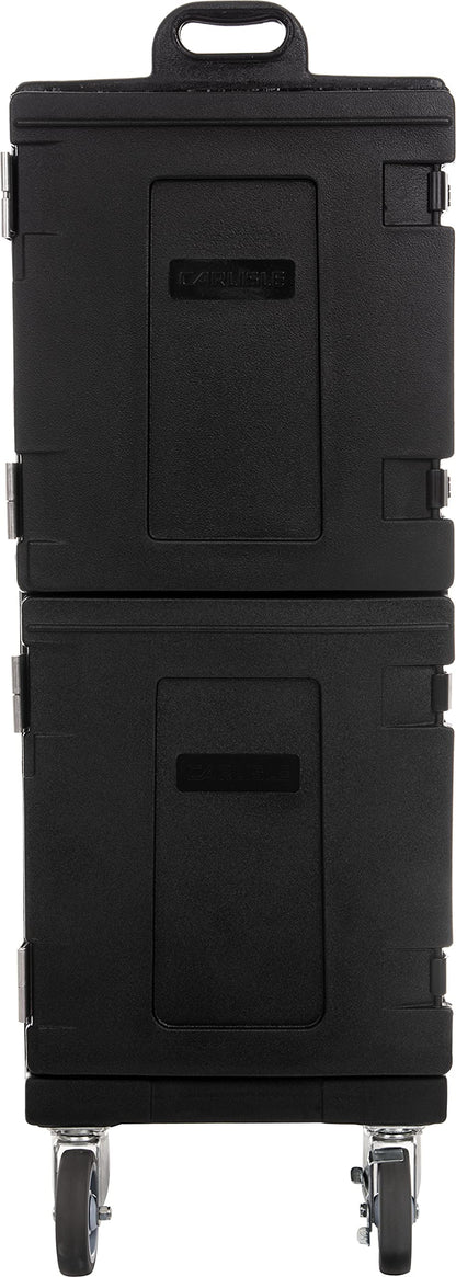 Carlisle FoodService Products Cateraide Insulated Front Loading Food Pan Carrier with Casters for Catering, Events, and Restaurants, Plastic, 10 Pans, Black