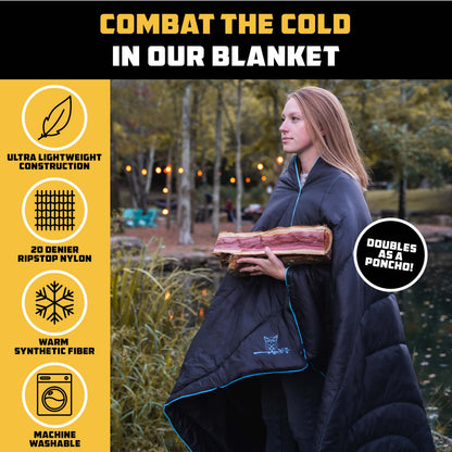 Wise Owl Outfitters Camping Hammock with Camping Pillow & Blanket - Waterproof Camping Accessories & Backpacking Gear, Camping Gear Must Haves - Blue