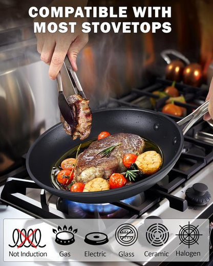 Cooks Standard 8-Inch Nonstick Frying Omelet Pan - Classic Hard Anodized Skillet in Black