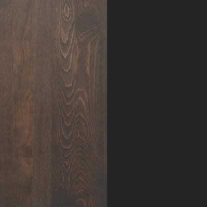 Flash Furniture Bennett 30" x 48" Solid Wood Commercial Indoor Tabletop in Dark Brown with Dual 5" x 22" Dining Height Black Cast Iron T Bases, 400 lb. Static Capacity